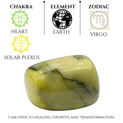 Karma Gems Serpentine Tumbled Stones Natural Crystal Kit for Reiki Healing Crystal Polished, Tumble Stones, Chakra Balancing, Reiki Gift, Home Decor (15-25 MM)