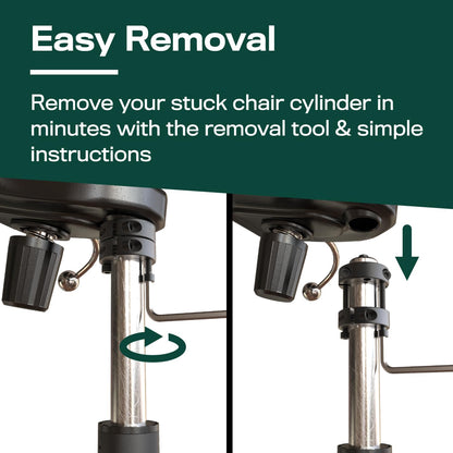 The Original Office Chair Cylinder Removal Tool (As Seen On PBS) - Easily Remove Your Old Gas Lift Piston from Any Office Chair