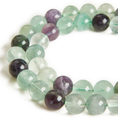 35pcs 10mm Fluorite Beads Natural Gemstone Beads Round Loose Beads for Jewelry Making