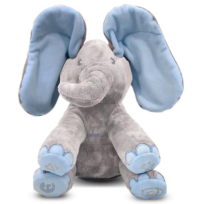 Dimple Kyle Peek A Boo Elephant Toy, Interactive Singing Stuffed Elephant Plush with Moving Ears, Musical Stuffed Animal for Babies and Toddlers, Adorable Baby Toy