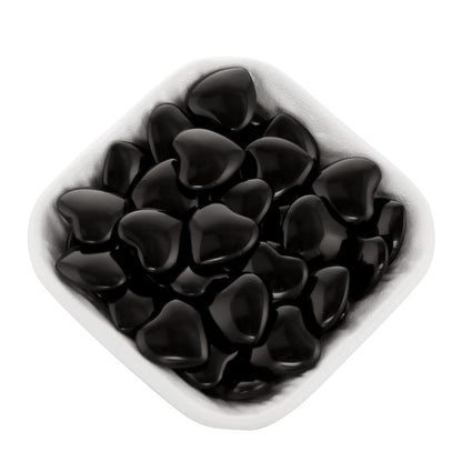 Namzi 20 Packs of Tumbled Polished Natural Black Obsidian Crystals Heart Stones, Crystals and Healing Stones Quartz Bulk for Wicca, Reiki, Healing Energy, Chakra Stones, Witchcraft Supplies