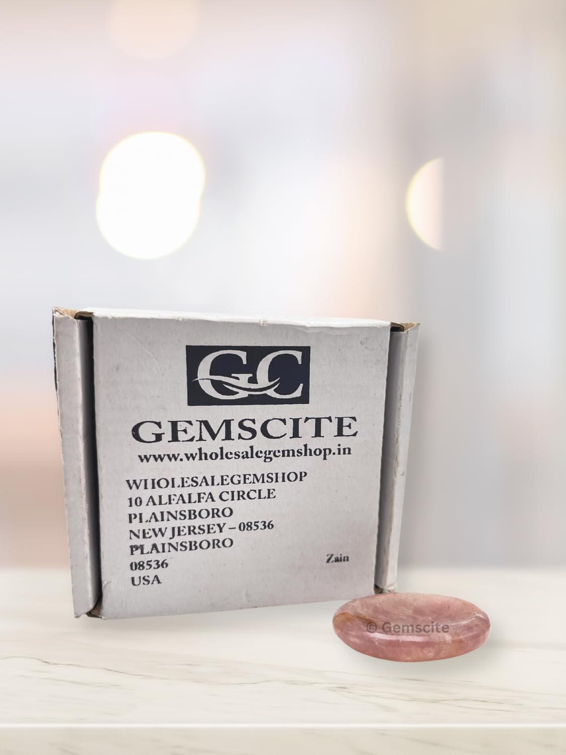 GEMSCITE Strawberry Quartz Thumb Worry Stones Metaphysical Gemstone Crystal Healing Reiki Men Women Gift FENG Shui Positive Energy Love Wellness Palm Stones Wicca Powerful