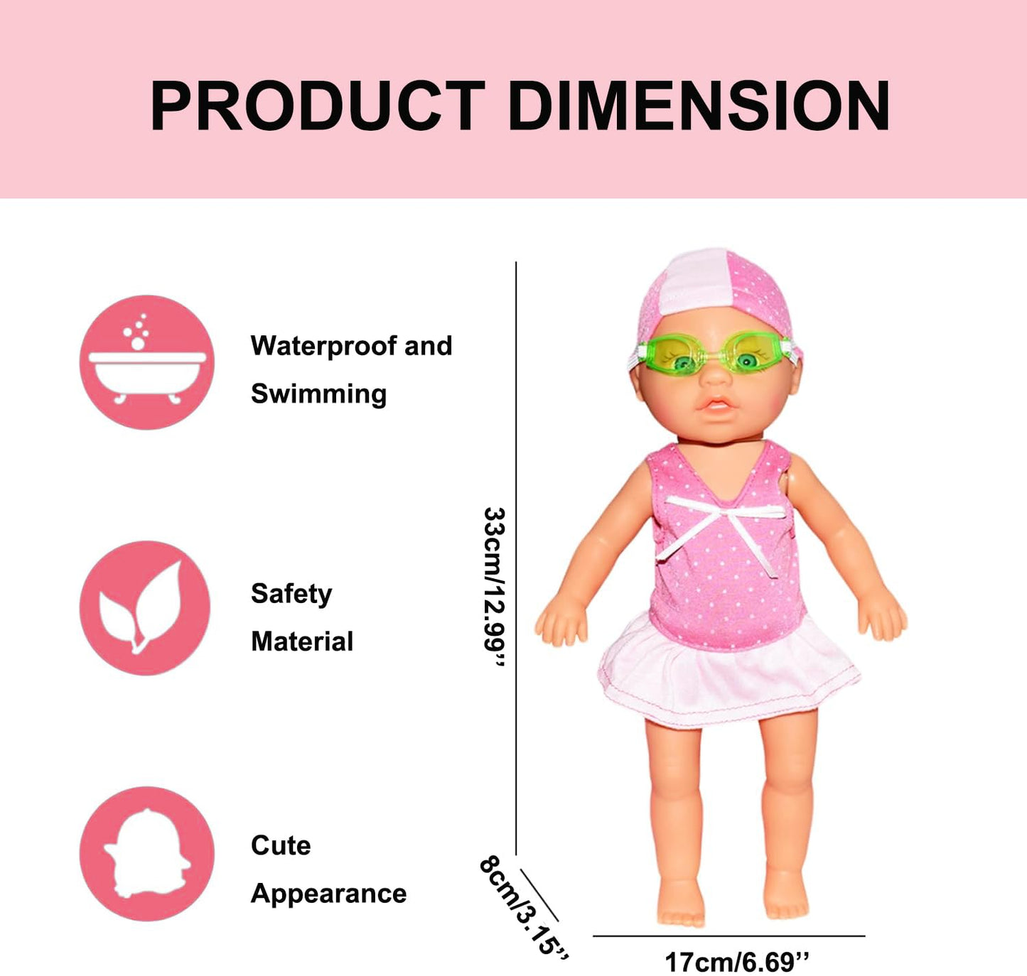 Swimming Baby Toy,2026 New Upgraded Waterproof Swimmer Toy,Electric Water Baby Toy, Backstroke Swimming Toy for Pool