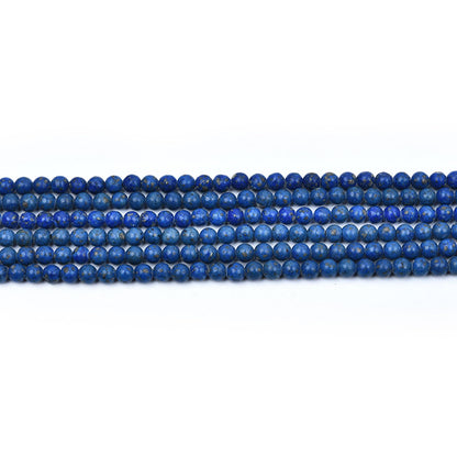 HAAMIIQII 4mm Lapis Lazuli Round Stone Spacer Beads, Loose Gemstone Beads for Jewelry Making, DIY Bracelet, Necklace, Healing Crystal 15 Inch (100pcs)