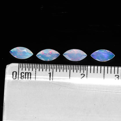 4 Pcs,7x3.5 MM, Yashee Natural Ethiopian Opal Crystal,Brilliant Cut, Marquise Shape, Jewelry Making Supply, Chakra Energy Healing Gemstone, Real Top Grade Crystal, Birthstone, Wholesale deal