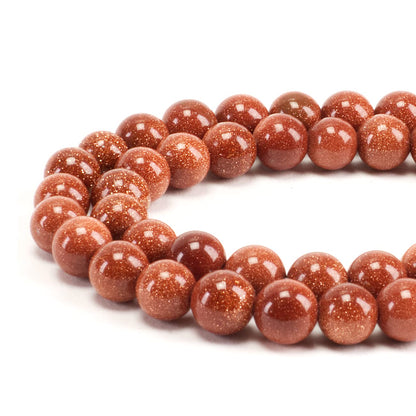 Cherry Tree Collection | 100PCS 8mm Goldstone Gemstone Round Beads for Jewelry Making | Includes Storage Box, Elastic String, and Needles