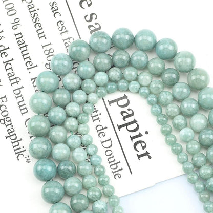 Yochus 45pcs Burmese Jade Beads，8mm Healing Power Natural Stone Round Loose Gemstone Beads for Jewelry Making Earring Necklace DIY Crafts