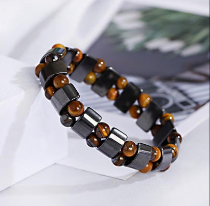 TUBIANCA Tiger Eye & Hematite Bracelet for Men & Women – Double Strength Natural Stone Protection Bracelet – Anniversary, Birthday, Mother’s Day & Father’s Day Gift