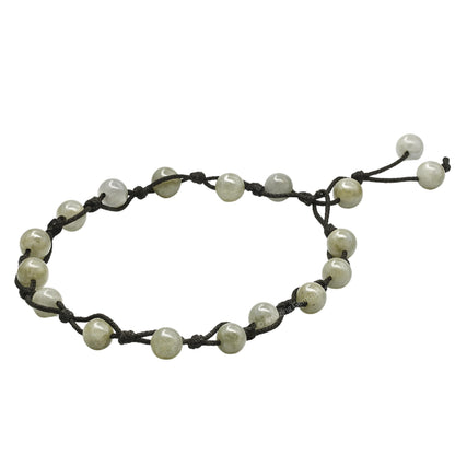 Amazing Gemstone Labradorite Anklet Ankle Bracelets for Women - Waterproof Beaded Healing Crystal Anklets, Plus Size Chakra Gemstone Bead Anklet (Stretchy Adjustable - Hand Knotted)