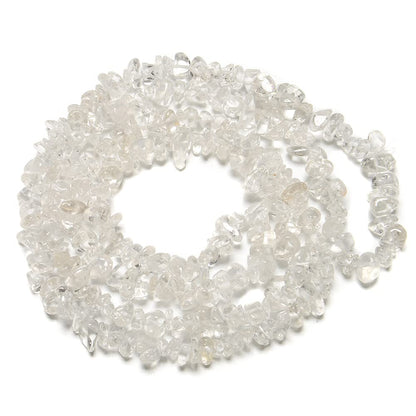 PLTbeads Gemstone Chips Natural Clear Crystal Quartz 3-5mm Healing Crystals Waist Bracelets Necklace Kit Irregular Stone DIY Crafts Design Jewelry Making Approxi 32 inch