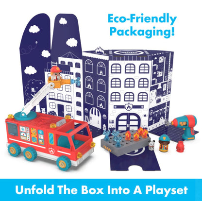 Educational Insights Design & Drill Bolt Buddies Fire Truck - Construction Toys & Toddler Tools, Kids Tool Set with Real Electric Drill Toy, Take Apart STEM Set, Building Kit & Gift for Ages 3+