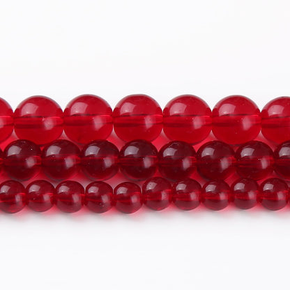 65PCS 6MM Garnet Red Glass Stone Beads Natural Gemstone Bead Crystal Healing Energy Jewelry Making DIY 15 inches
