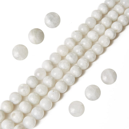35pcs 10mm Moonstone Beads Natural Gemstone Beads Round Loose Beads for Jewelry Making