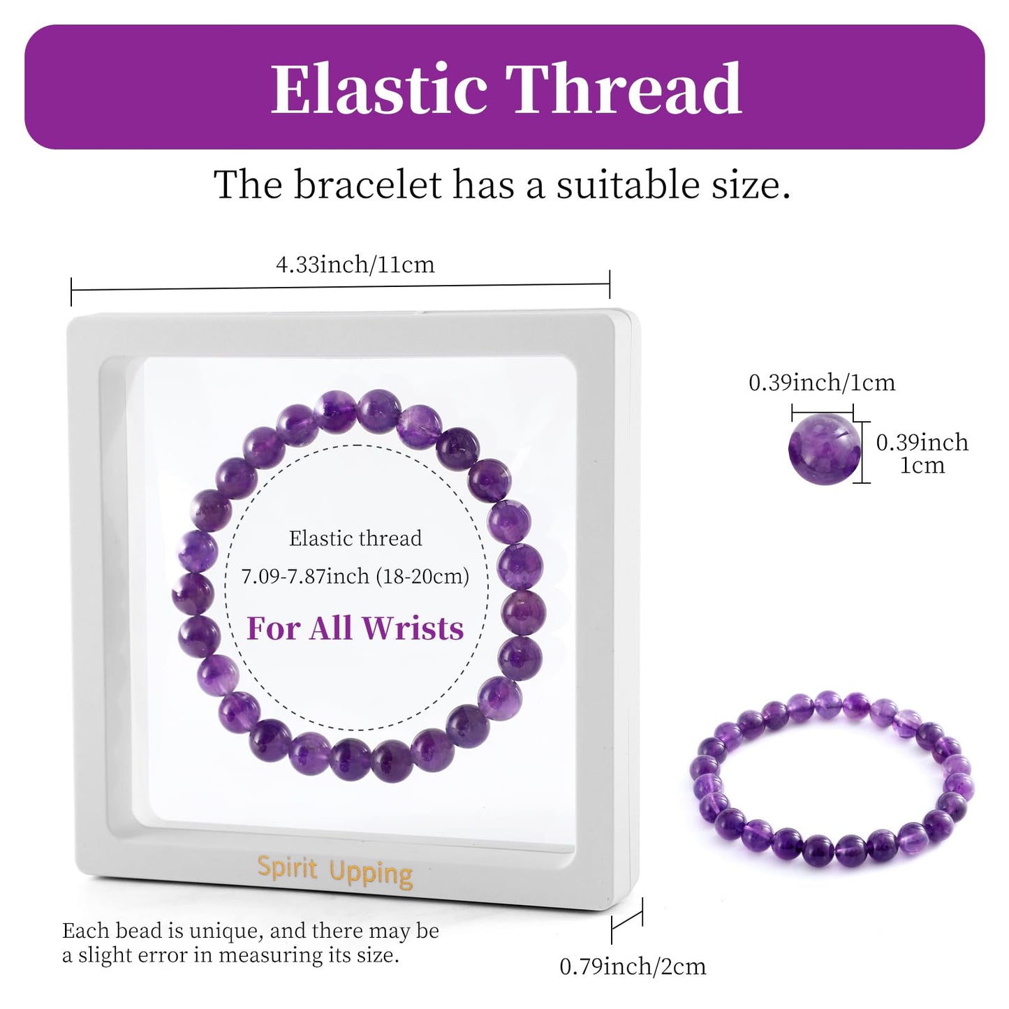 Spirit Upping Amethyst Bracelet for Chakra & Yoga, Energetic Ornaments for Home Decor
