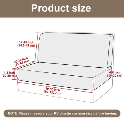 Eco-Ancheng RV Dinette Cushion Covers Camper Cushions Slipcover Stretch RV Dinette Seat Covers RV Couch Cushion Cover Sofa Seat Slipcovers for RV Camper Car Bench (1 Backrest Cover& 1 Bench Cover,08)