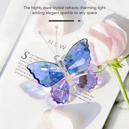 H&D HYALINE & DORA Crystal Cut Butterfly Animal Ornament Decoration for Office Table Home Bedroom