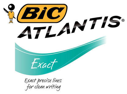 BIC Glide Exact Blue Retractable Ballpoint Pens, Fine Point (0.7mm), 12-Count Pack, Ultra Smooth Writing Blue Pens