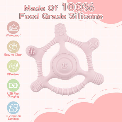 Sensory Chew Necklaces Vibrating teether for Kids - Chewelry Chew Toys for Autism, ADHD & Sensory Needs, BPA-Free Teething Relief & Anxiety Fidget (Pink)