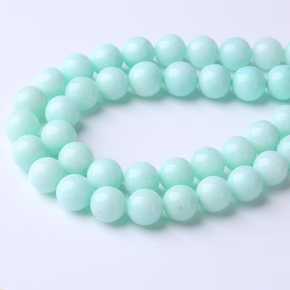 10MM Apple Green Round Loose Beads Natural Gem Beads Crystal Energy Stone Beads for Jewelry Making DIY Bracelet Necklaces