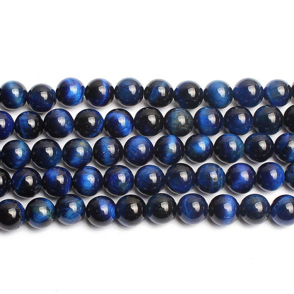 AAA Blue Tiger Eye Gemstone Round Loose Beads for Jewelry Making Findings Accessories 15 inches (6mm)