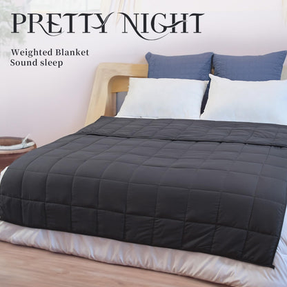 PRETTY NIGHT Weighted Blanket 20lbs Queen Size Dark Grey 60"x80" Weighted Blankets for Adults Heavy Blanket are Comfortable and Cozy