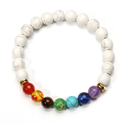 Eigso 8 Pcs 7 Chakra Bracelets Set for Women Men Meditation Lava Rock Bracelet