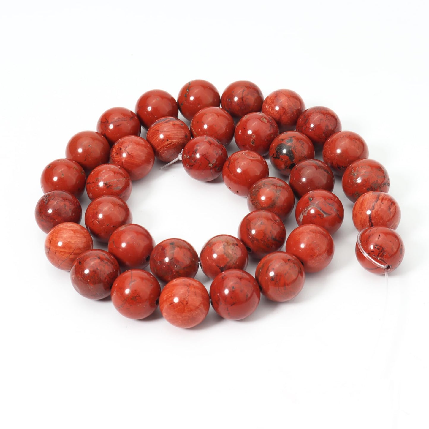 Siomia 45pcs 8mm Natural Red Jasper Gemstone Beads Energy Healing Crystal Round Loose Stone Beads for Jewelry Making, DIY Bracelets Necklaces