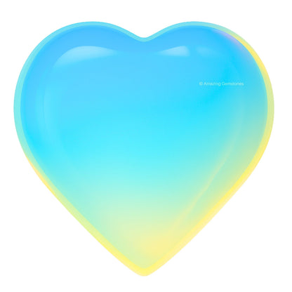 Amazing Gemstone Opalite Stone Heart - Pack of 2 Crystal Heart Stones Rocks - Corazones De Piedra Crystals and Healing Stones Heart Shaped Crystal - Stocking Stuffers Gifts