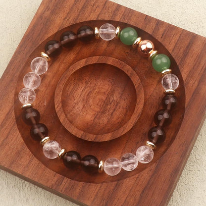 KSQS Healing Stone Bead Bracelet for Women, Natural Gemstones Balance Protection Bracelet, Spiritual Crystal Beads Bracelet Anxiety Relief with Meaning Card(#25)