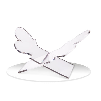 Large Butterfly Clear Acrylic Book Stand - Perfect for Displaying Open Book on Your Coffee Table - Ideal for Bibles, Cook Books, Guest Books, Magazines, Each with a Lucite Paperweight