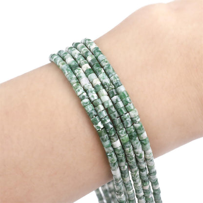 BEADIA Natural African Jade Spacer Beads Caps Flat Round Loose Beads for Beading Jewelry Making 3mmx2mm 38cm