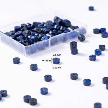 Natural Lapis Lazuli Stone Spacer Beads 6x3mm 38cm/str Flat Round Loose Semi Gemstone Caps for Making Bracelets Necklace