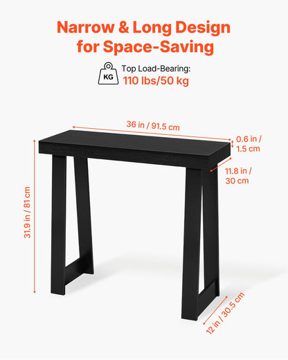 VEVOR Console Table, 36 Inch Entryway Table, Wooden Rectangle Hallway Table, Narrow Sofa Table Behind The Couch, Console Tables for Entryway, Hallway, Living Room & Bedroom