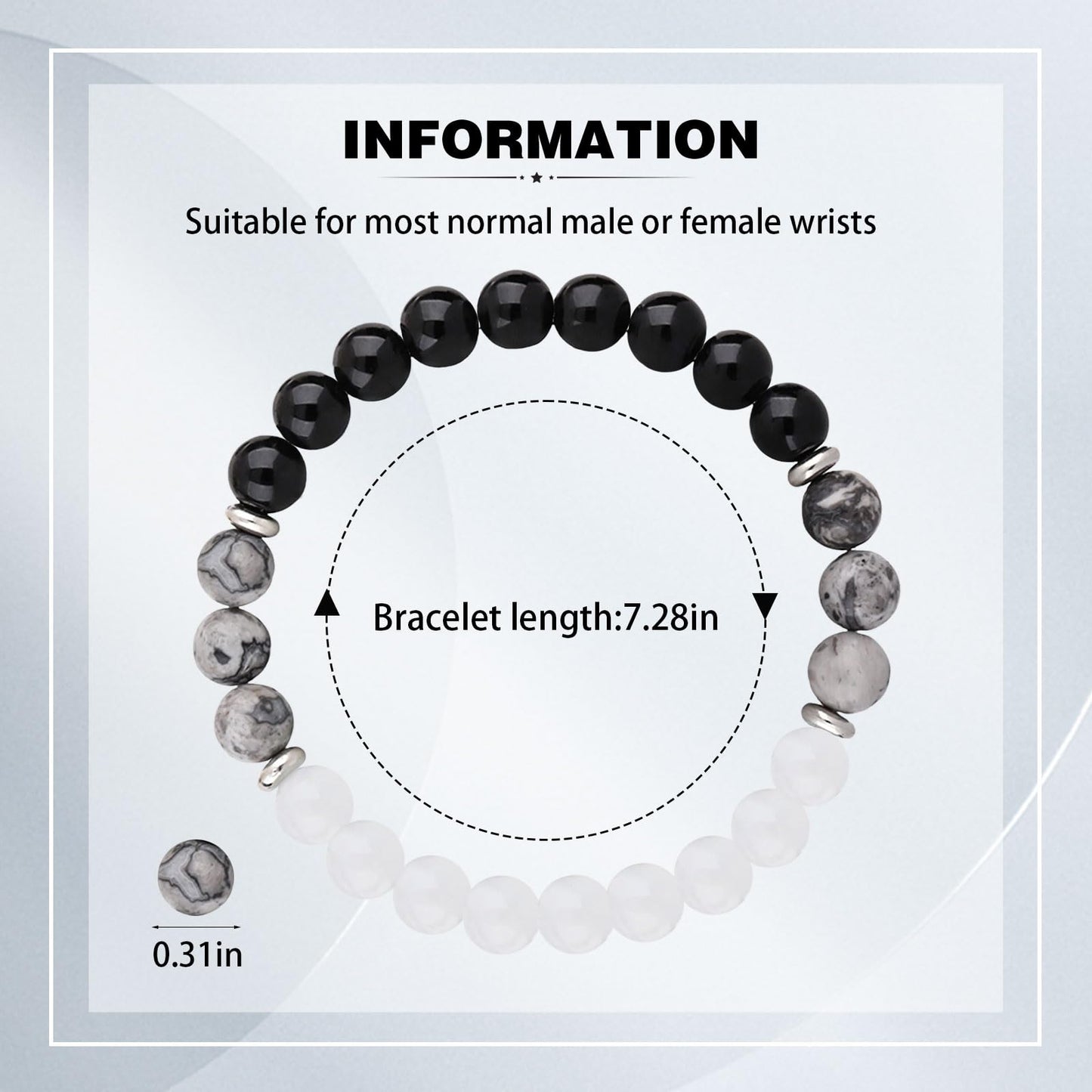 Lucky And Protection Bracelet,8mm Healing Crystal Bracelet,Stress Relief Anxiety Yoga Bracelet Brings Lucky Charm Presents