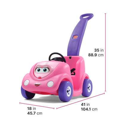 Step2 Push Around Buggy Kids Push Car, Ride On Toy, Stroller Substitute, Includes Seat Belt & Horn, Made of Durable Plastic, Max Weight 50 lbs., For Toddlers 1.5-4 Years Old, Pink