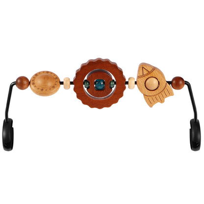 WYFWFDF Baby Bouncer Toy Bar Compatible with Baby Bjorn Bouncer， with Wooden Toys in Flying Saucer, Spaceship, and Planet Shapes to Stimulate Baby's Curiosity and Desire to Explore
