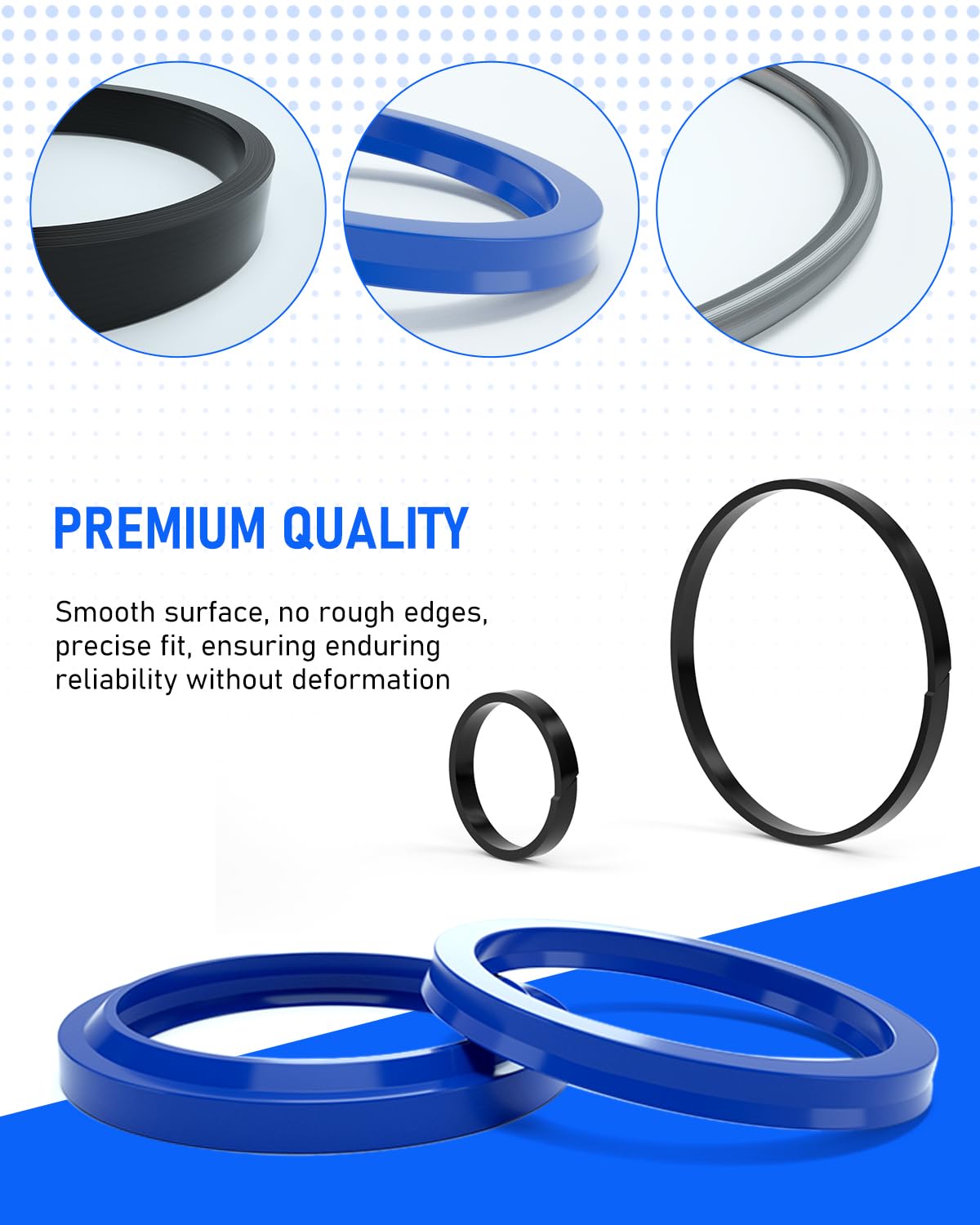 VEHIFOMO Hydraulic Log Splitter Cylinder Rebuild Seal Kit for 4.0"Bore x 1.75" Rod Cylinder, Dirty Hands Tools Huskee Log Splitter Parts Hydraulic Cylinder Rebuild Kit (Pack of 11)