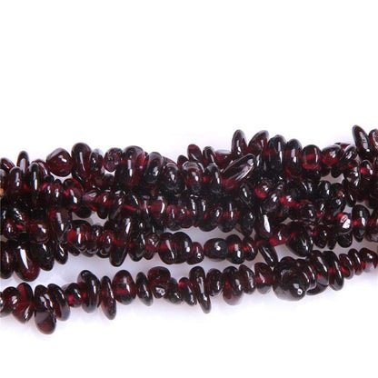 HAAMIIQII 4-6mm Natural Garnet Chips Irregular Chip Stones Loose Gemstone Energy Healing Beads for Jewelry Making 30 Inch Strand
