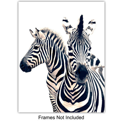 Black and White Photography African Animals Art Print Set, Wall Art Posters - Unique Contemporary Decor for Home or Office - Great Inexpensive Housewarming Gift for Nature Lovers, 8x10 Photos Unframed