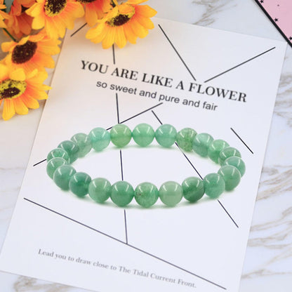 HONYUEYIM Handmade Purification Bracelet,St Patricks Day Gift Chakra Healing Bracelet Stress Relief Healing Crystal Bracelet,8mm Emerald Bracelet for Women Men(8mm, Green Aventurine)