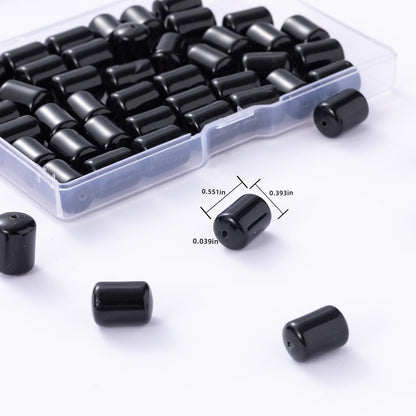 Natural Black Agate Cylinder Tube Beads 10x14mm 38cm/str Loose Semi Gemstone Stone Beads for Making Bracelets Necklace