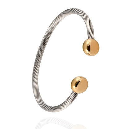 UtenoTureH Magnetic Bracelets for Women, 2-Tone Stainless Steel Magnetic Bracelet for Couples & Hea