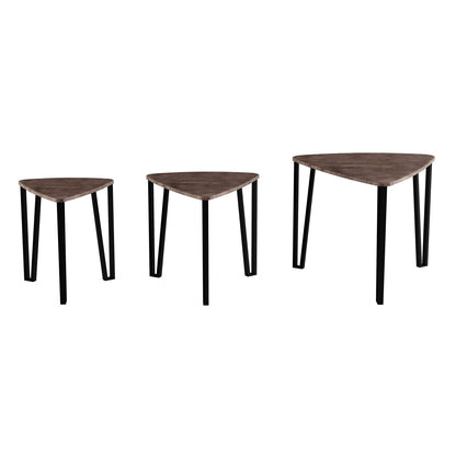 LAVISH HOME Nesting Set of 3, Modern Woodgrain Look for Living Room Coffee Tables or Nightstands-Contemporary Accent Decor Furniture