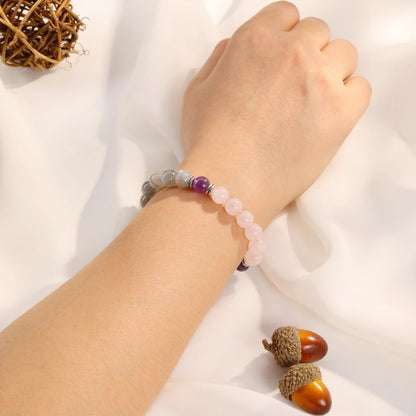 Top Plaza Healing Chakra Anxiety Bracelets for Women Natural 8mm Crystal Gemstone Beaded Protection Bracelet Good Luck Energy Jewelry Gifts for Mom - Style 2