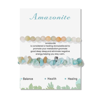 2Pcs Amazonite Bracelet for Women Dainty Handmade Adjustable Amazonite Beaded Bracelet Gemstone Bracelets Healing Crystal Bracelet Amazonite Jewelry for Women Men