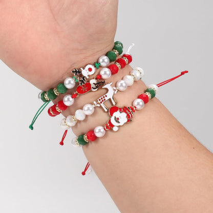 Twinfree 24pcs Christmas Theme Adjustable Rope Cord Bracelet for Women Jewelry Gifts