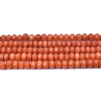 HAAMIIQII 6x9mm Orange Jade Faceted Rondelle Stone Spacer Beads, Abacus Disk Loose Gemstone Beads for Jewelry Making, DIY Bracelet, Necklace, Healing Crystal 15 Inch (57pcs)