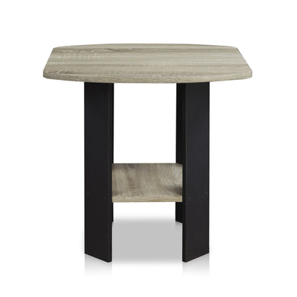 Furinno SIMPLE DESIGN Side Table Set of 2, 2-Tier Modern End Table with Soft Edges, Open Shelves Night Stand, Bedside Table, for Living Room, Bedroom, French Oak