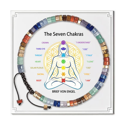 Brief von Engel Chakra Bracelets for Women, Healing Crystals Stones Bracelet, 7 Chakras Spiritual Crystal Bracelet Bangle, Yoga Meditation Relax for Womens Anxiety, Stress Relief Gifts For Women