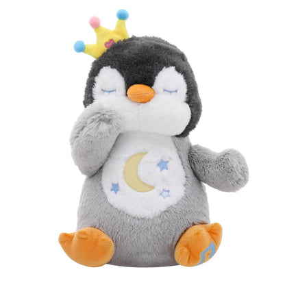 Emoin Breathing Stuffed Penguin Plush, Animal Breathing Penguin Plush Toy with Lights and Music Penguin Gifts Stuff for Adults and Kids